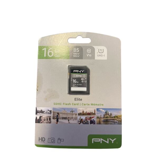 PNY Elite SDHC Memory From 16GB 85 MB/S UHS-I Class 10 V10 - Picture 1 of 2